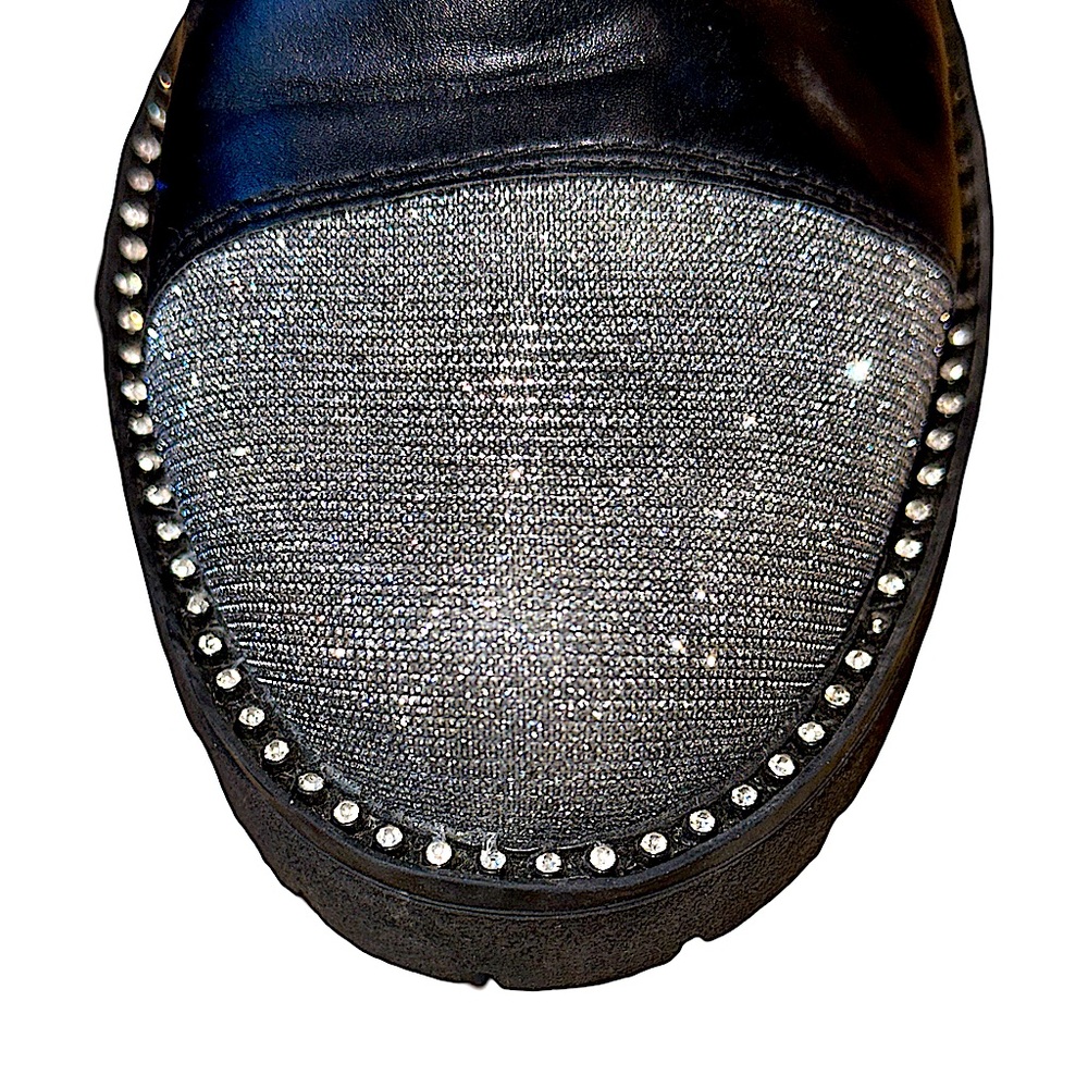 NWOT Women’s EU 39 chunky heel glitter boots - Picture 3 of 7